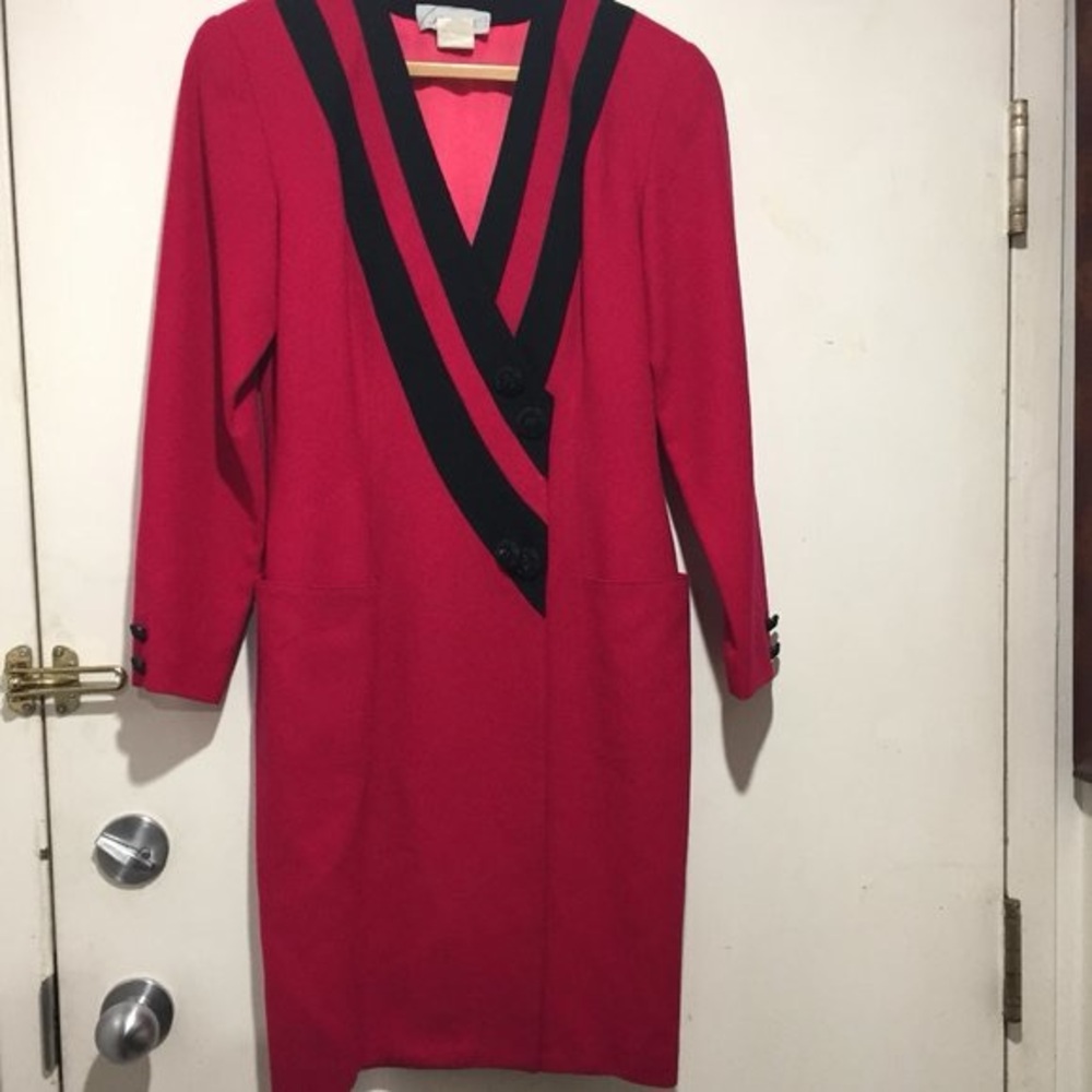 VINTAGE JACKIE K DOUBLE BREAST WOOL DRESSES SIZE 78